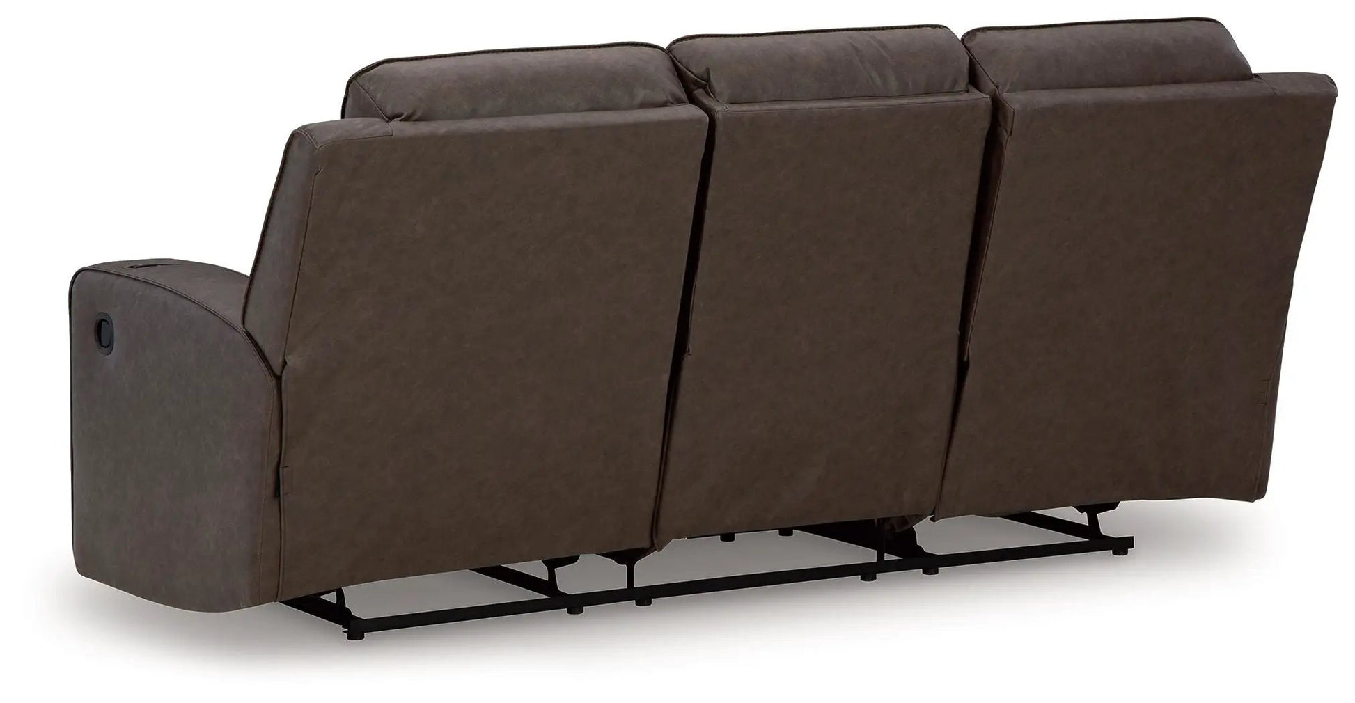 Lavenhorne Rec Sofa W/Drop Down Table in granite brown upholstery by Unique Piece Furniture on Tampa Home & Garden Store