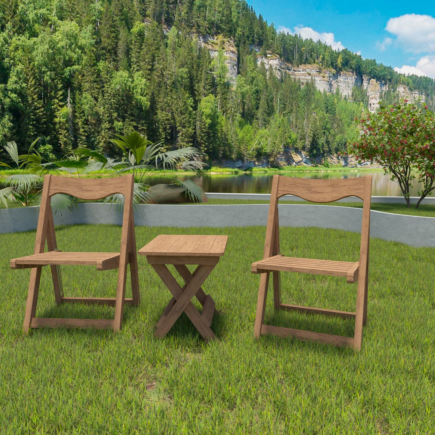 Classic Hips Outdoor Set and Folding Chairs