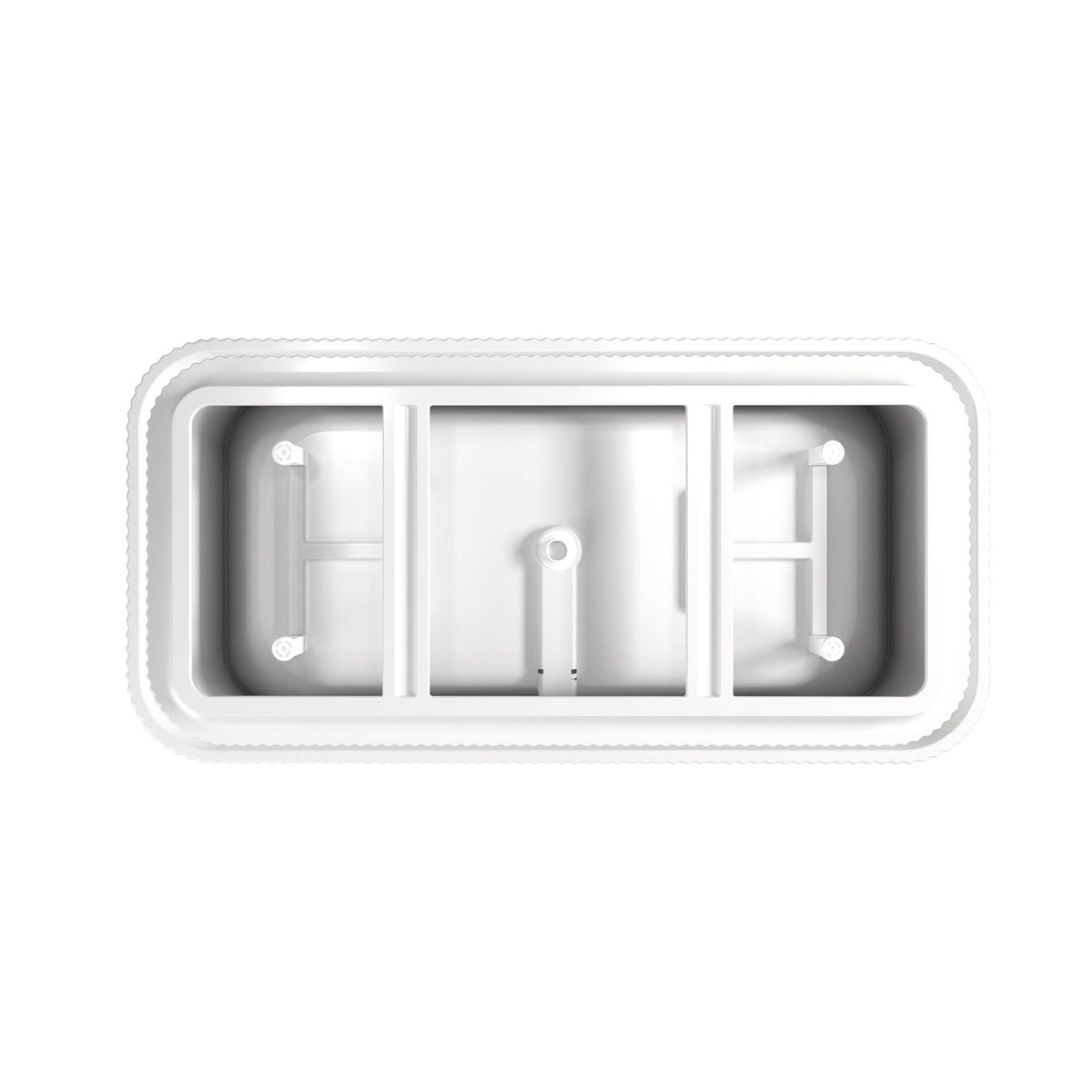 Linear freestanding soaker tub gloss white by HouseOfZazla, top-down view of tub interior on Tampa Home & Garden Store