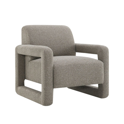 Gray accent arm chair Glenda in textured fabric with pocket coil support by HouseOfZazla on Tampa Home & Garden Store