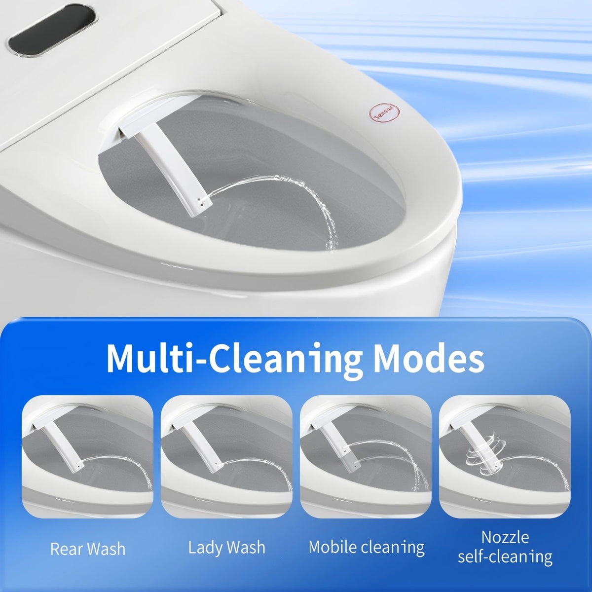 White smart bidet toilet seat by HouseOfZazla with heated seat and adjustable controls on Tampa Home & Garden Store