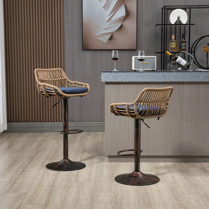 Modern Swivel Bar Stools with Footrest Set of 2