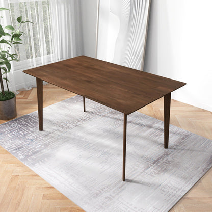 Mid-Century Modern solid wood dining table with beveled edges in dark brown on Tampa Home & Garden Store
