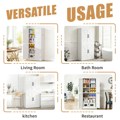 White Kitchen Pantry Cabinet with Adjustable Shelves by HouseOfZazla on Tampa Home & Garden Store