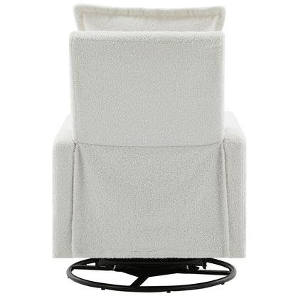 Cozy Swivel Glider Recliner Chair and Leg Rest
