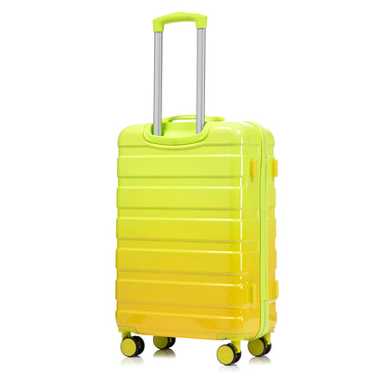 3-piece spinner luggage set HouseOfZazla yellow-green with retractable handle and four wheels on Tampa Home & Garden Store
