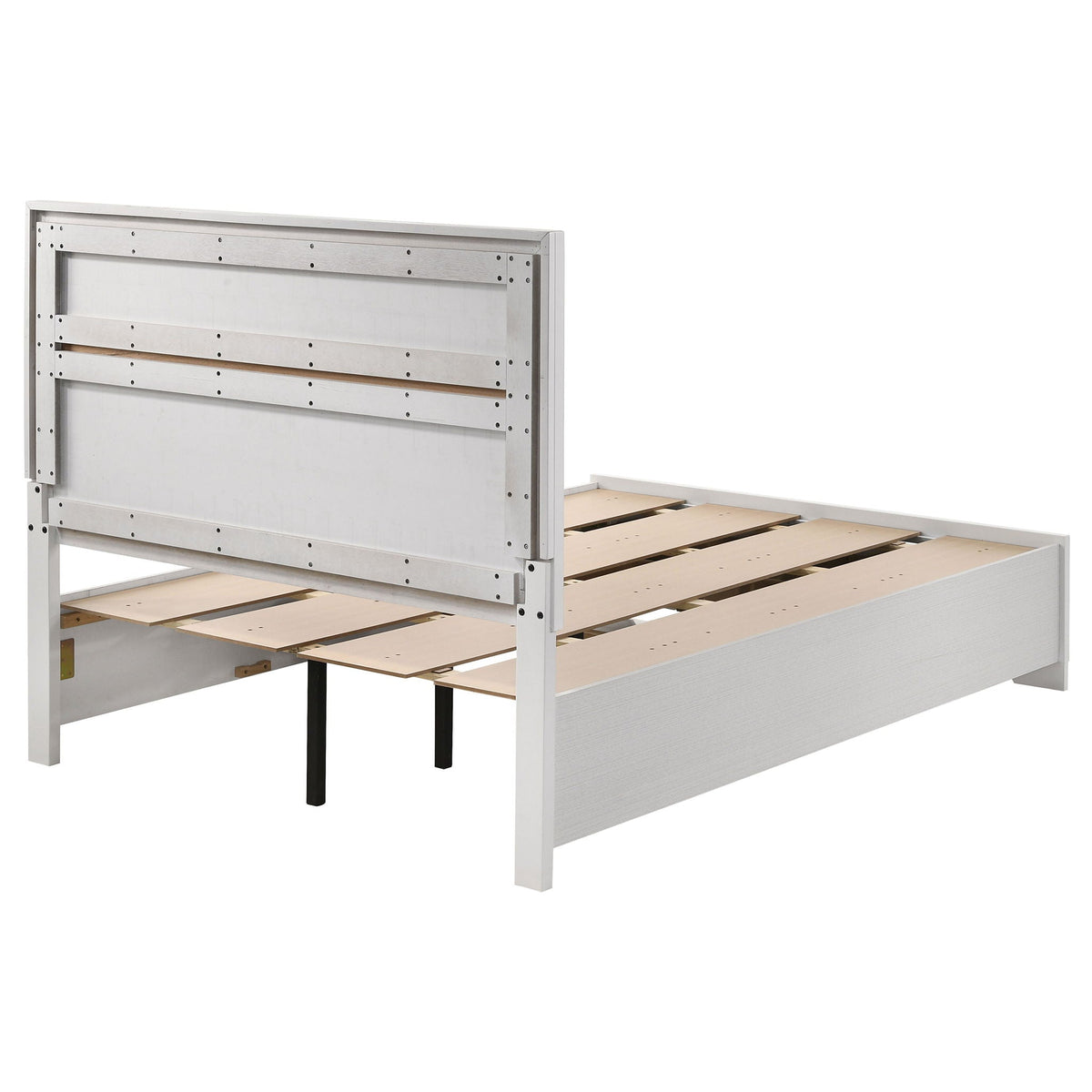 Urbana storage panel bed white metal frame with slat foundation by HouseOfZazla on Tampa Home & Garden Store