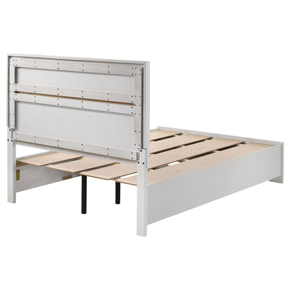 Urbana storage panel bed white metal frame with slat foundation by HouseOfZazla on Tampa Home & Garden Store