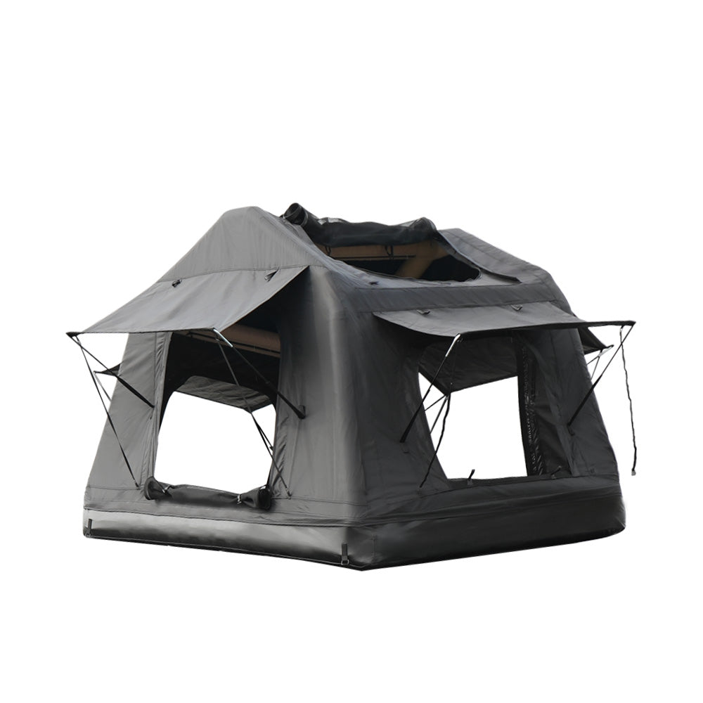 Foldable 2-3 People Amphibious Inflatable Car Roof Top Tent gray with awnings HouseOfZazla on Tampa Home & Garden Store
