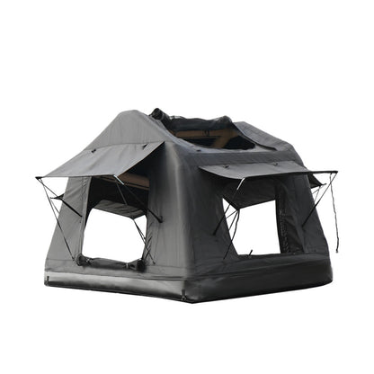 Foldable 2-3 People Amphibious Inflatable Car Roof Top Tent gray with awnings HouseOfZazla on Tampa Home & Garden Store