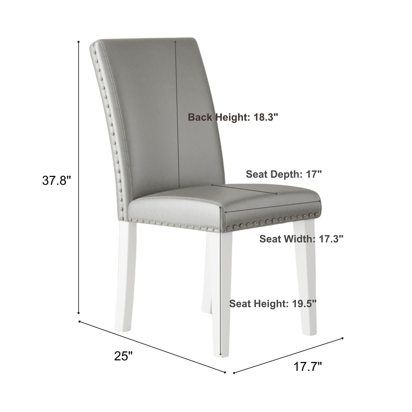 Upholstered Dining Chairs High Back Design Set 2
