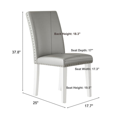 Upholstered Dining Chairs High Back Design Set 2
