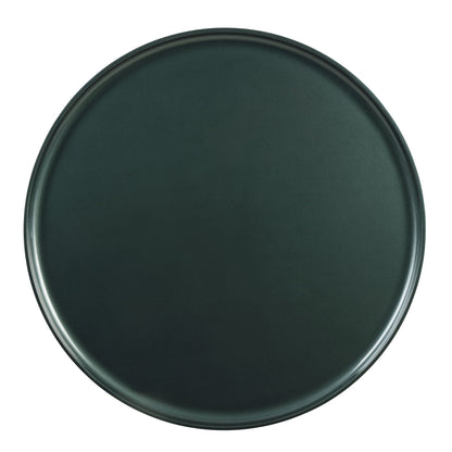 Round dark green high-gloss coffee table by HouseOfZazla with a metallic rim on Tampa Home & Garden Store