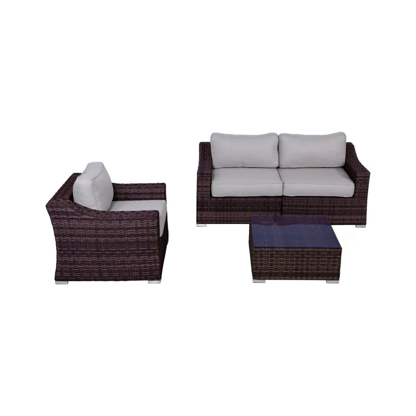 Outdoor Wicker Conversation Set With Cushions