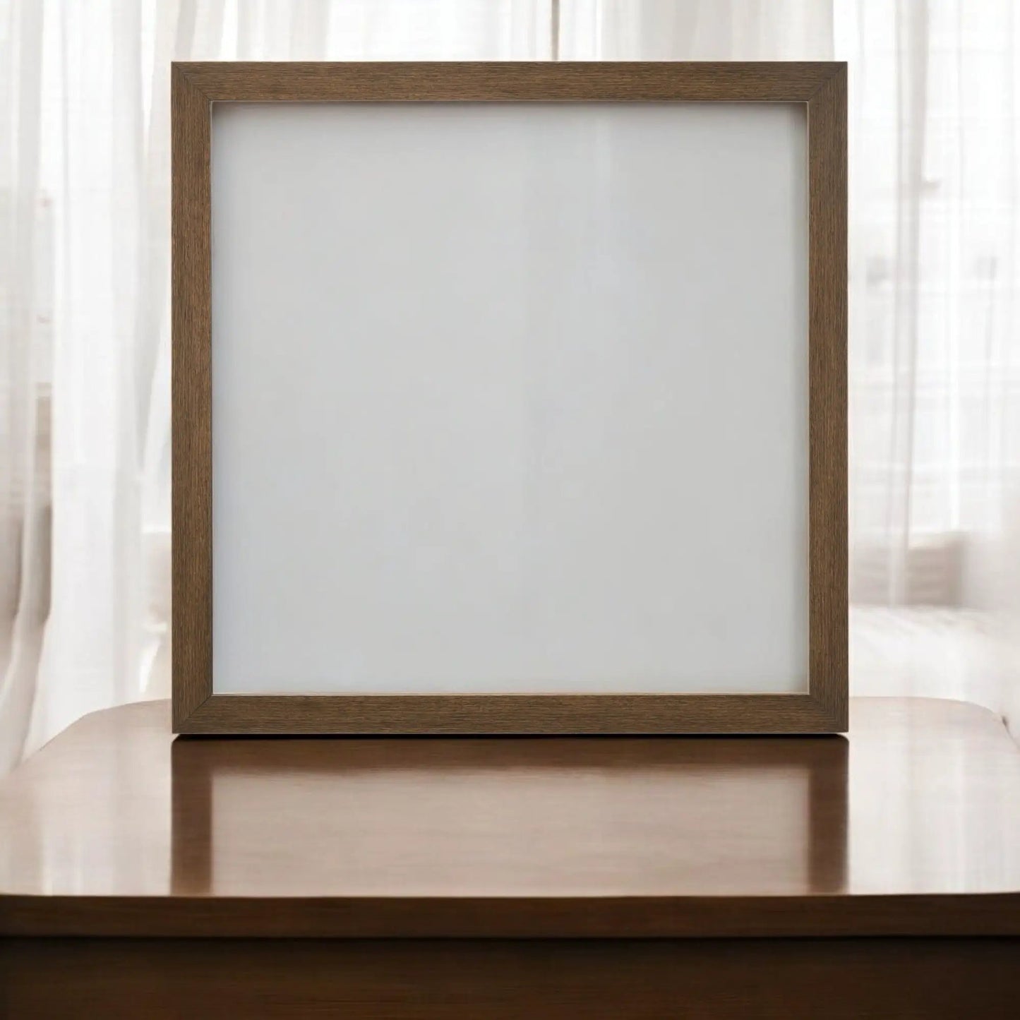 Miquell Versatile Orientation Mirror with warm brown wooden frame on Tampa Home & Garden Store