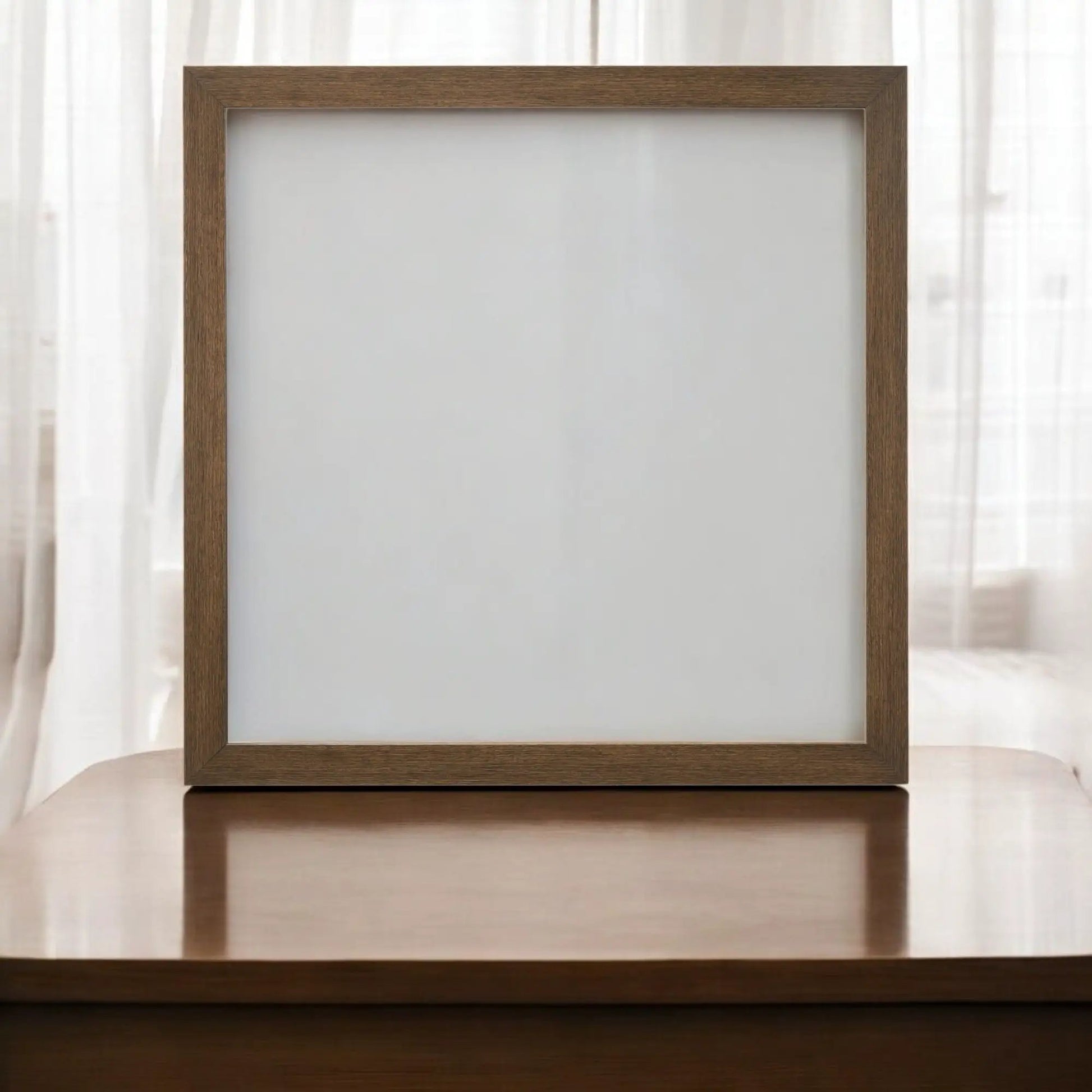 Miquell Versatile Orientation Mirror with warm brown wooden frame on Tampa Home & Garden Store