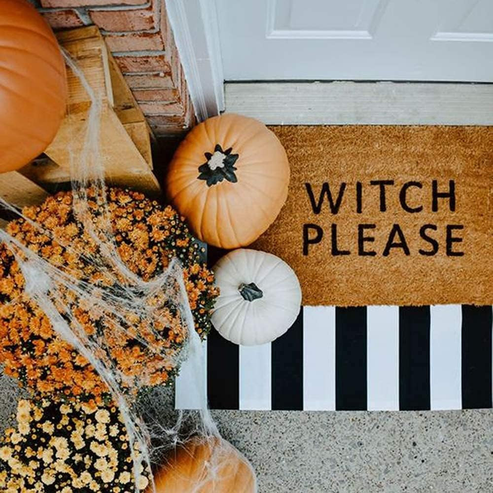 Oversized Black and White Striped Cotton Outdoor Rug – Reversible Farmhouse Porch Mat for Indoor & Outdoor Use, 27.5” x 43”