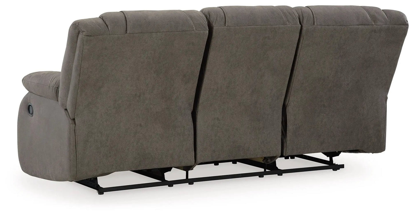 First Base reclining sofa gunmetal gray fabric, three-seat with reclining mechanism on Tampa Home & Garden Store