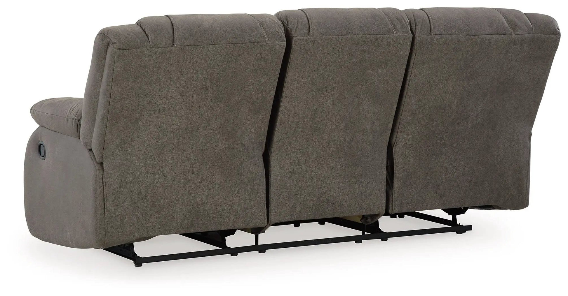 First Base reclining sofa gunmetal gray fabric, three-seat with reclining mechanism on Tampa Home & Garden Store