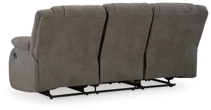 First Base reclining sofa gunmetal gray fabric, three-seat with reclining mechanism on Tampa Home & Garden Store
