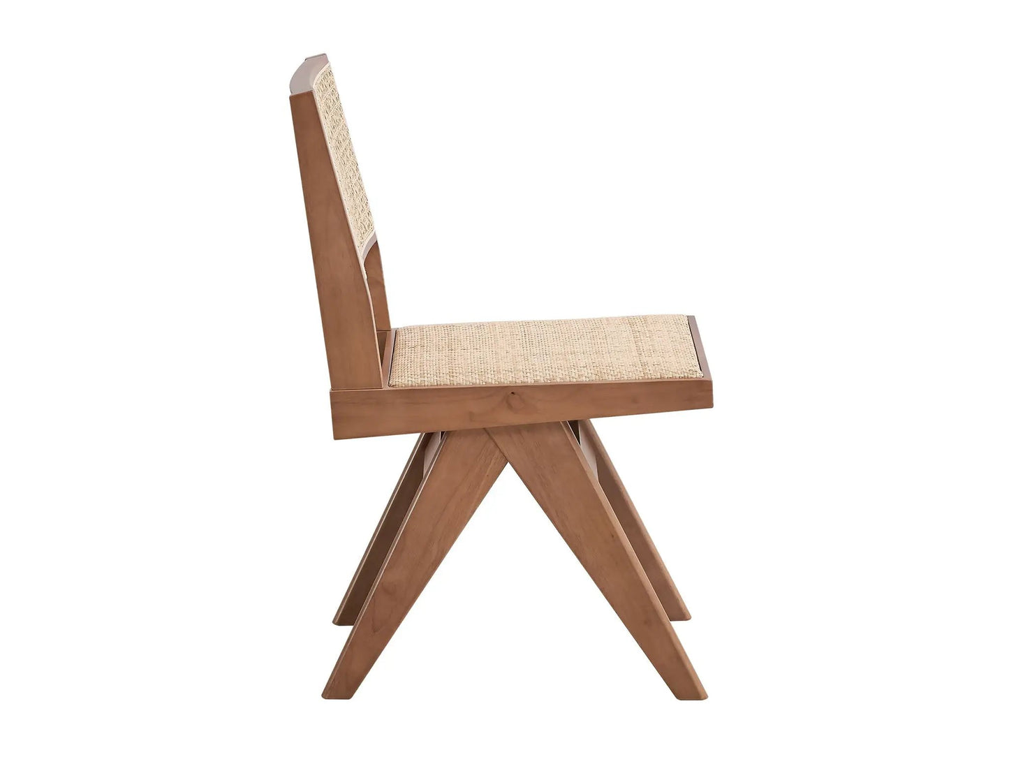 Velentina Rattan Side Chair set of 2 with natural wood frame and woven cane seat on Tampa Home & Garden Store