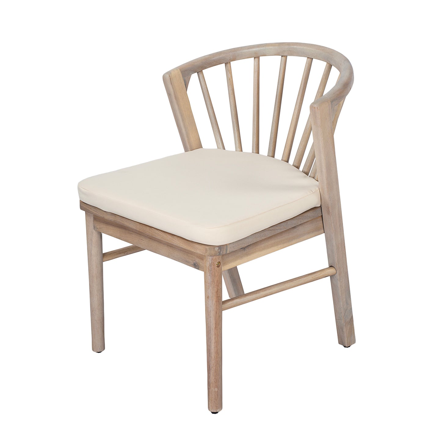 Acacia Wood Patio Outdoor Dining Chairs Set of 2