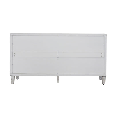 White Wash 4 Door Wooden Accent Cabinet for Home