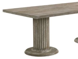 Gabrian Reclaimed Wood Dining Table gray with fluted pedestal base on Tampa Home & Garden Store