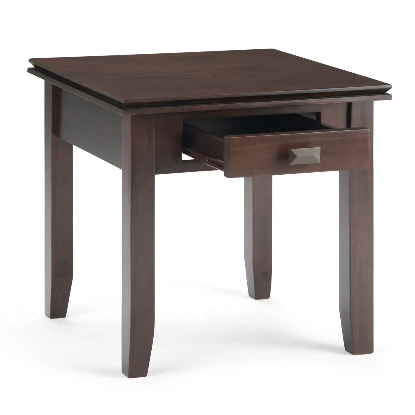 Artisan End Table in dark wood with single drawer and metal knob Unique Piece Furniture on Tampa Home & Garden Store