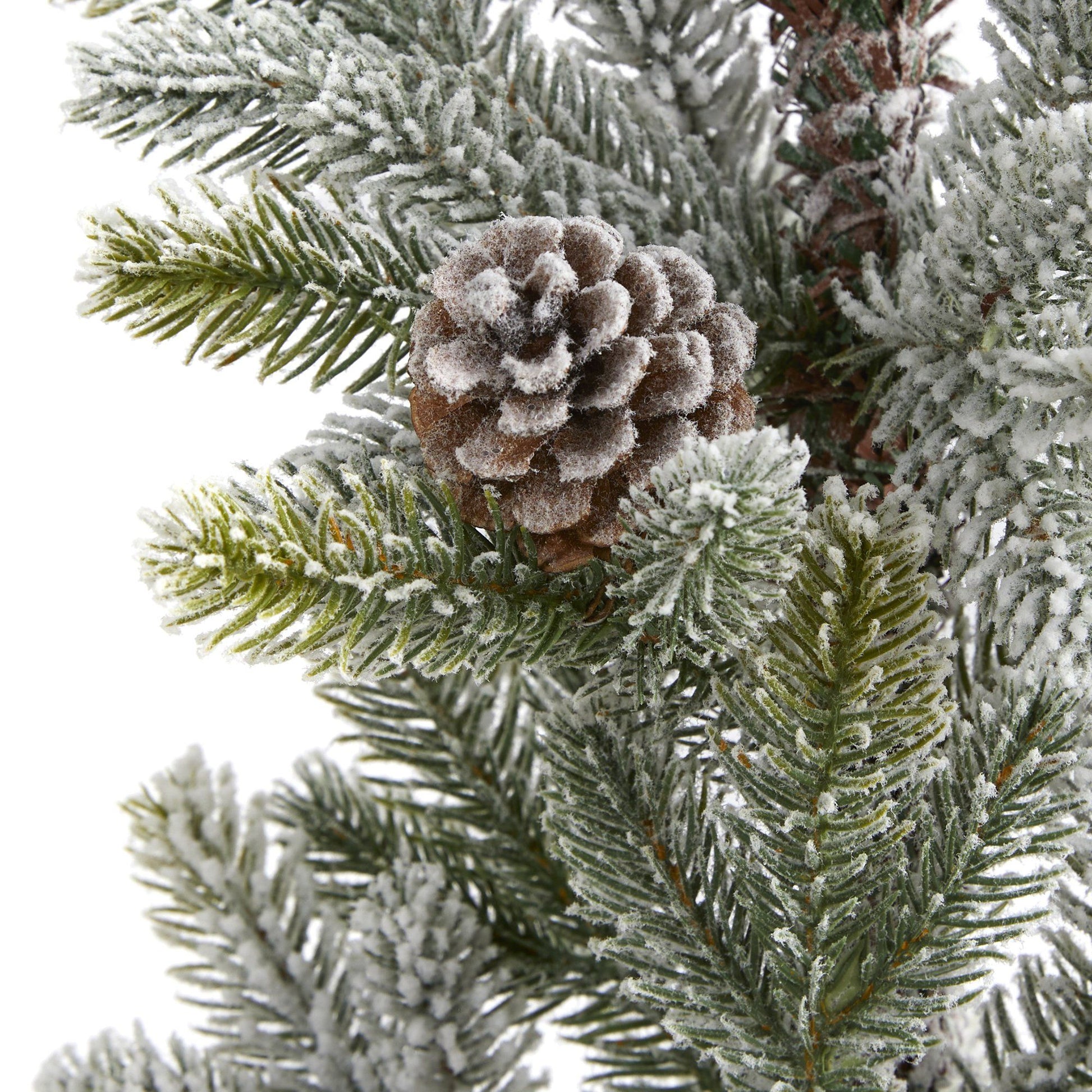 28” Flocked Artificial Christmas Tree with Pine Cones - Tampa Home & Garden Store
