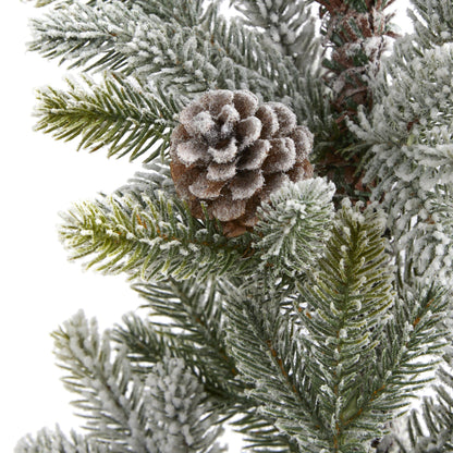 28” Flocked Artificial Christmas Tree with Pine Cones - Tampa Home & Garden Store