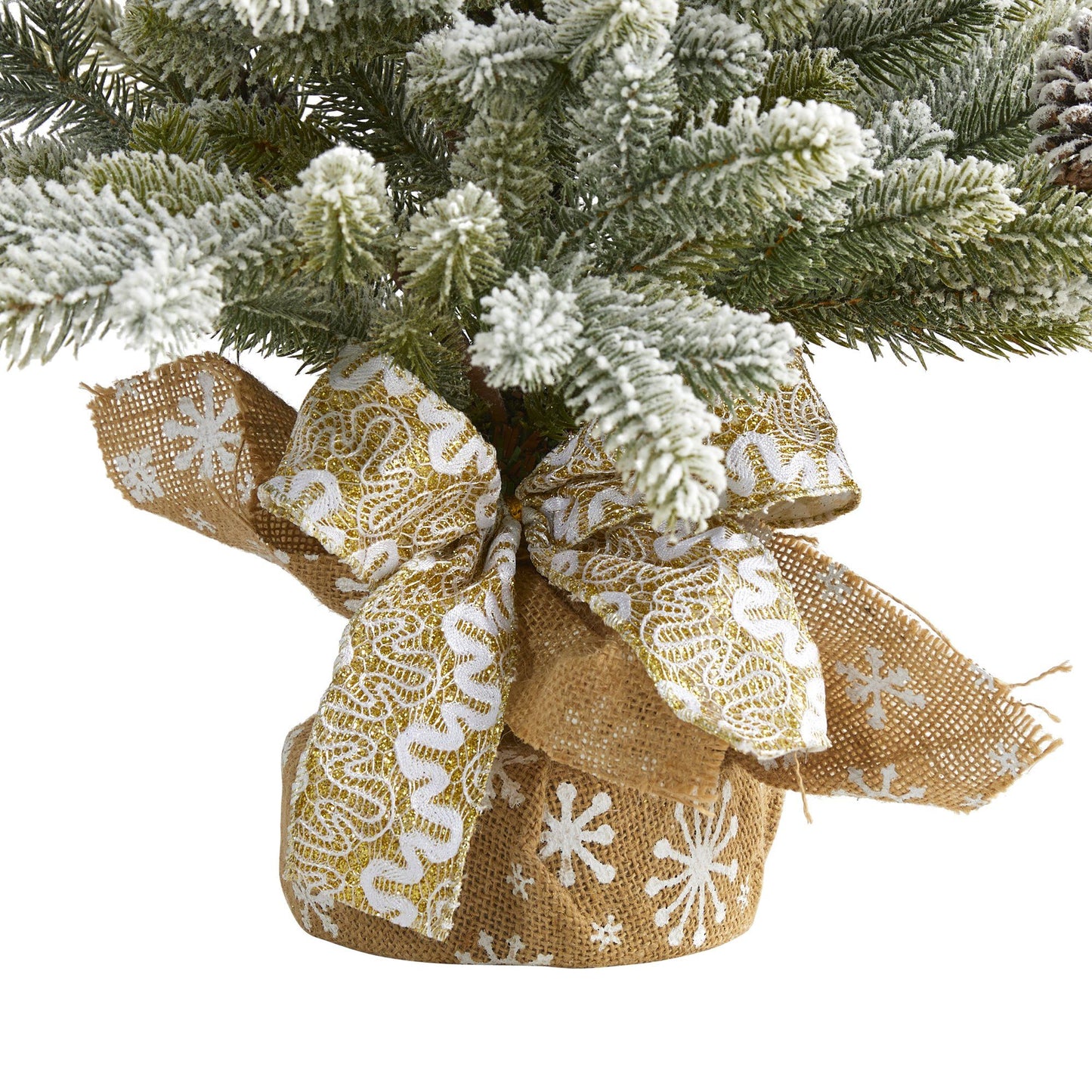 28” Flocked Artificial Christmas Tree with Pine Cones - Tampa Home & Garden Store