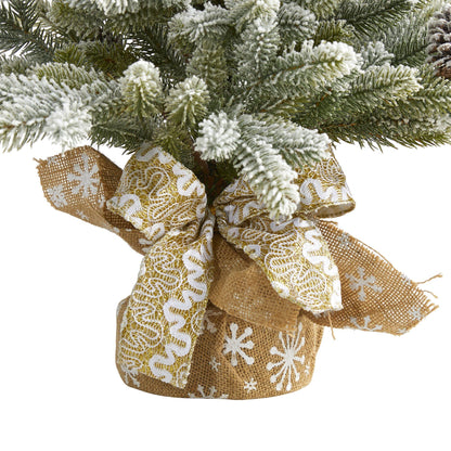 28” Flocked Artificial Christmas Tree with Pine Cones - Tampa Home & Garden Store