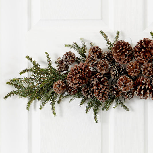 28” Iced Pine Cone Swag - Tampa Home & Garden Store