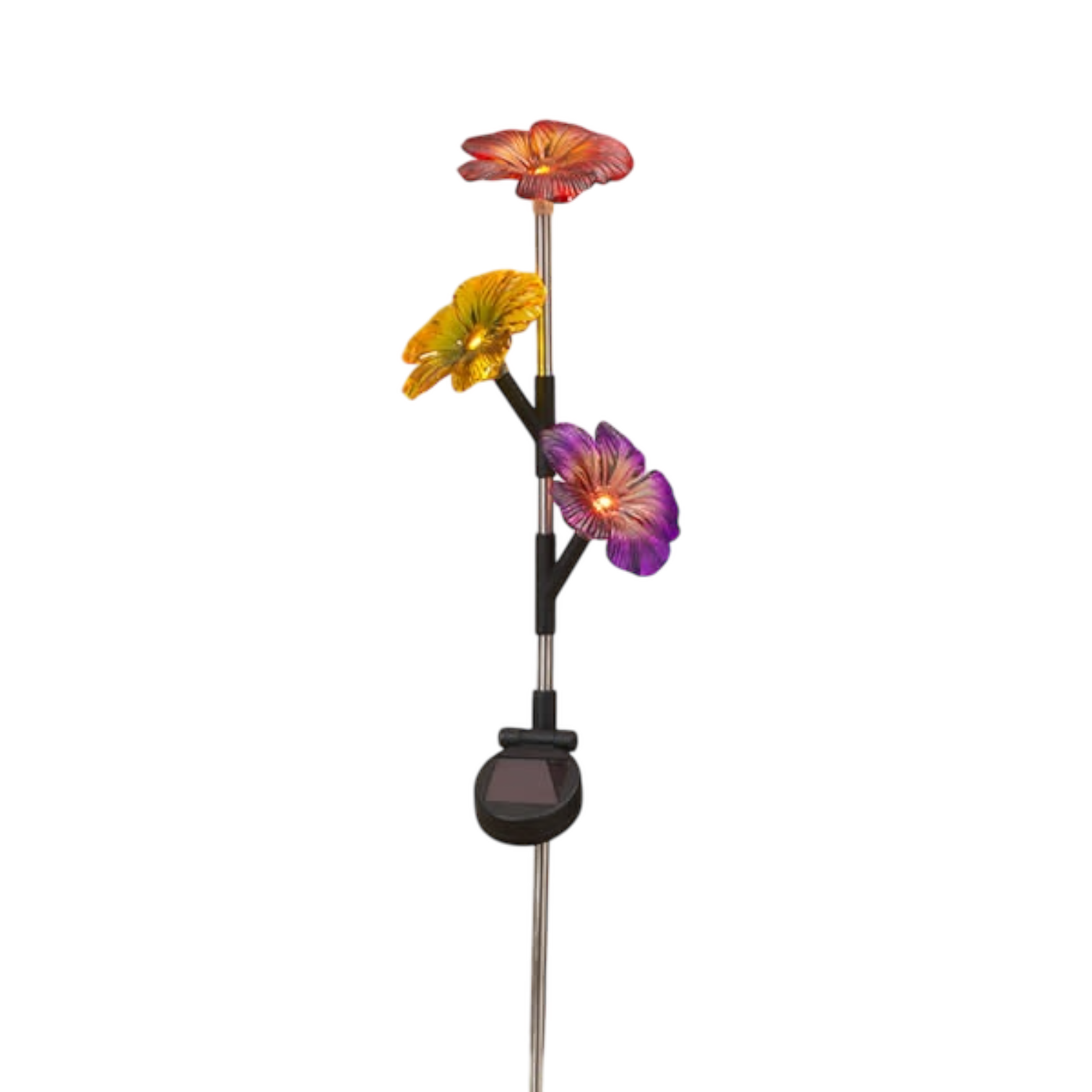 28-Inch Tall Solar Lighted Flower Yard Stake - Tampa Home & Garden Store