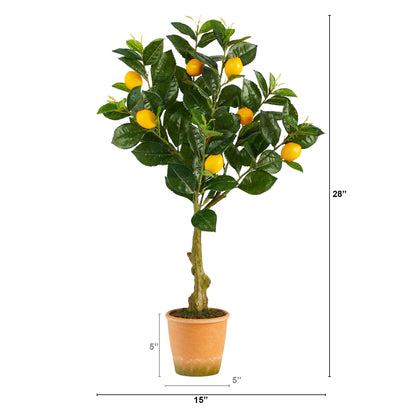 28” Lemon Artificial Tree in Decorative Planter - Tampa Home & Garden Store