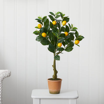 28” Lemon Artificial Tree in Decorative Planter - Tampa Home & Garden Store