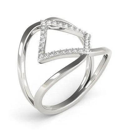 14k white gold interlaced diamond ring with pave-set diamonds (1/5 cttw) on Tampa Home & Garden Store