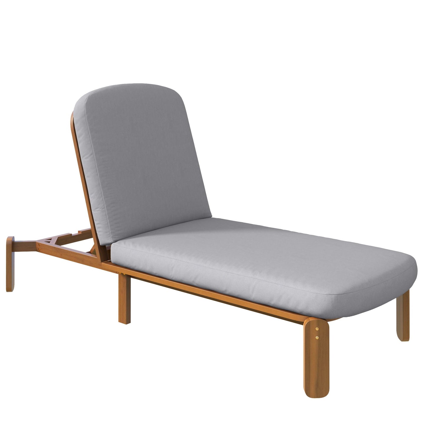 Outdoor Chaise Lounge with adjustable backrest and grey cushion, HouseOfZazla sunlounger on Tampa Home & Garden Store