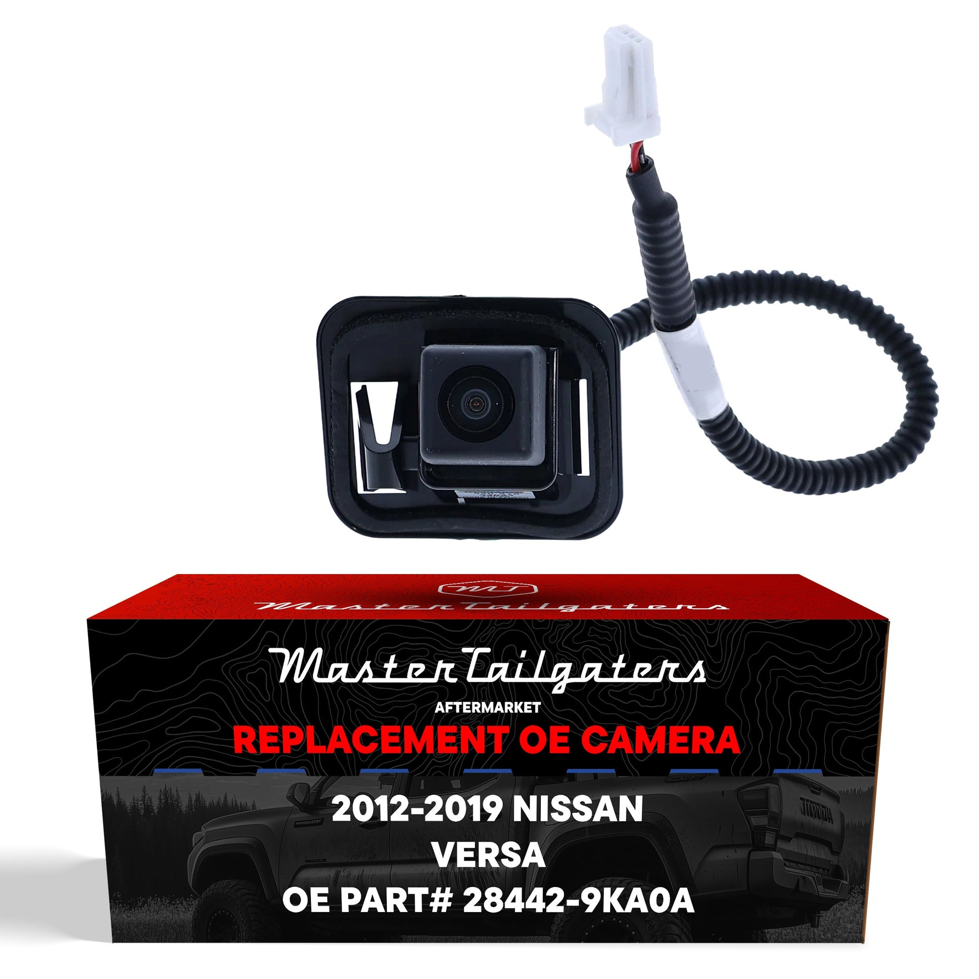Backup camera for Nissan Versa, Master Tailgaters, black housing with white connector on Tampa Home & Garden Store