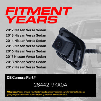 OEM backup camera by Master Tailgaters for Nissan Versa Sedan (2012-2019) OE 28442-9KA0A on Tampa Home & Garden Store