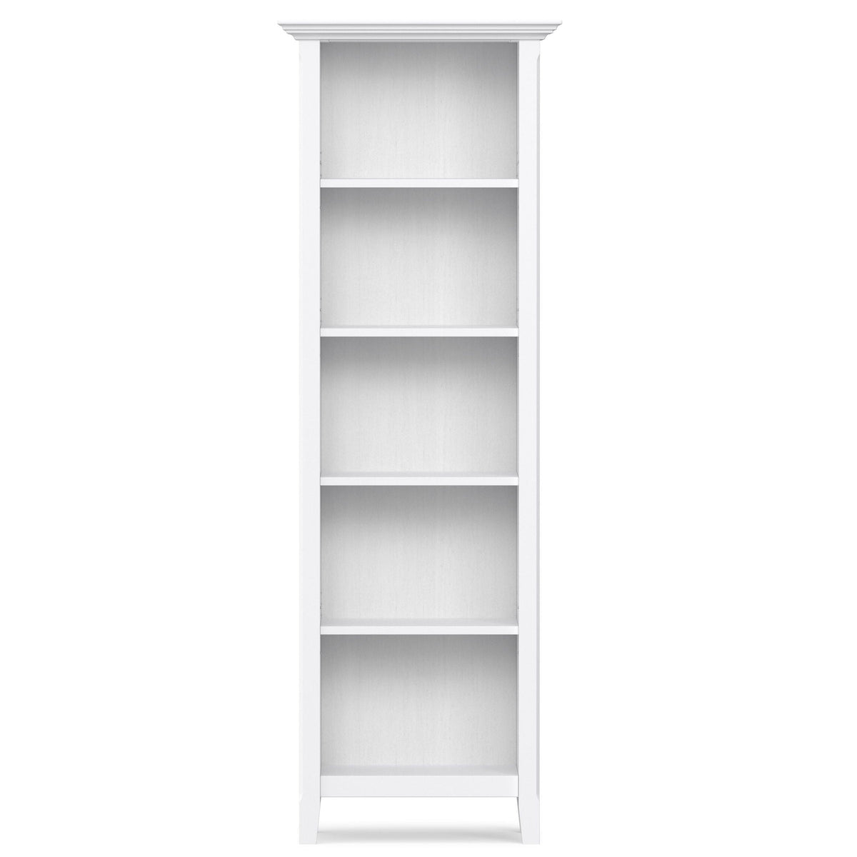 Amherst Wooden Bookcase with Adjustable Shelves, white finish, tall standing unit on Tampa Home & Garden Store