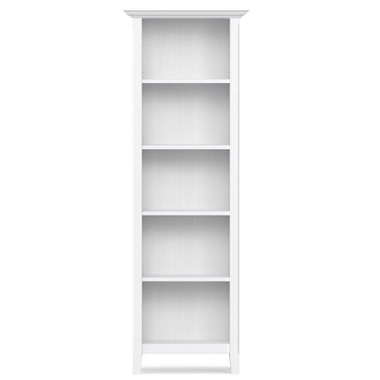 Amherst Wooden Bookcase with Adjustable Shelves, white finish, tall standing unit on Tampa Home & Garden Store