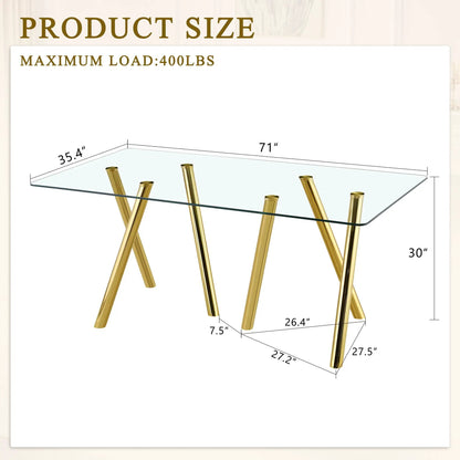 Sturdy Dining Table With Tempered Glass Surface
