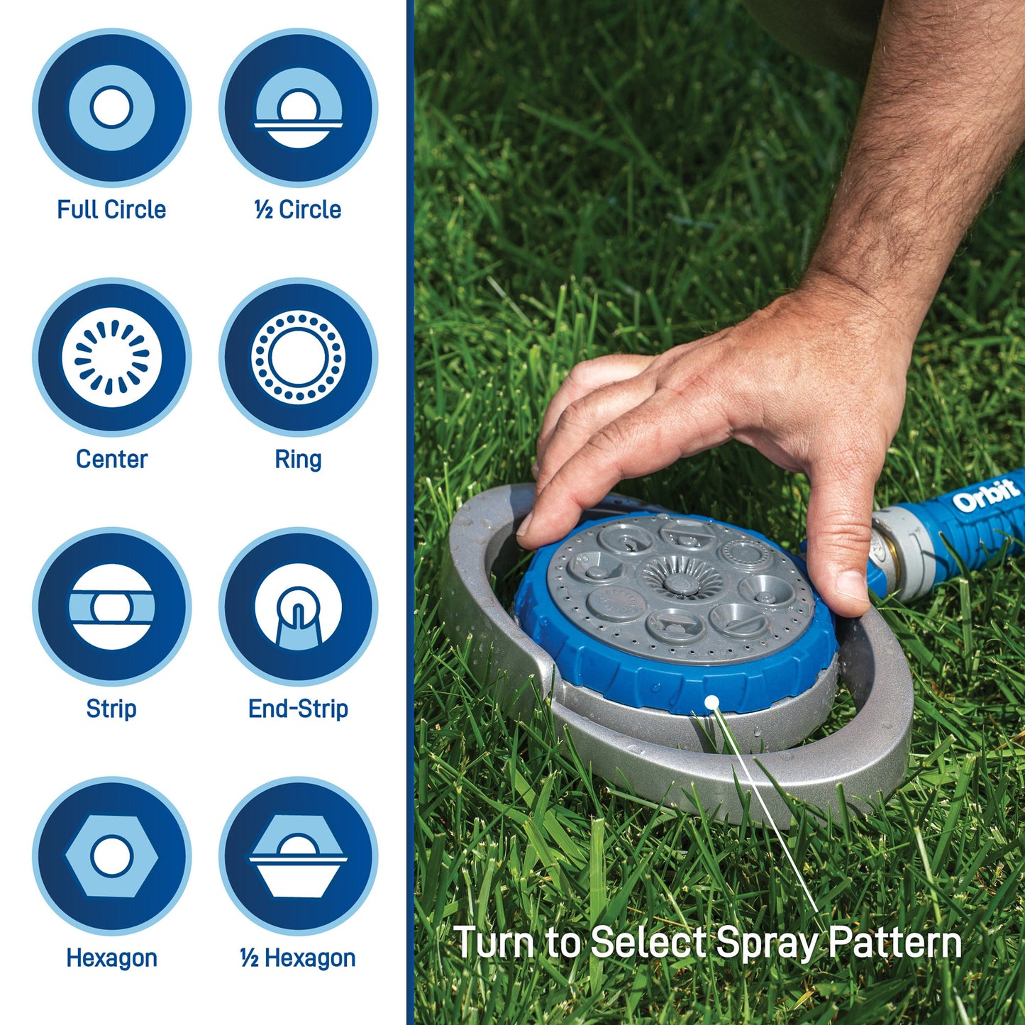 Orbit Elevated 8-Pattern Metal Turret Sprinkler