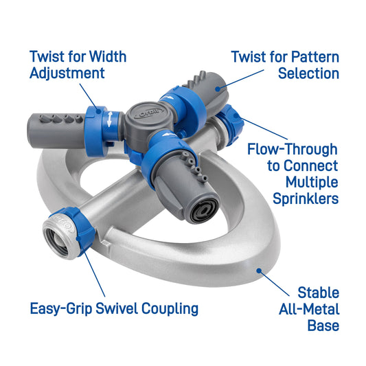 Orbit Elevated 3-Arm Rotating Sprinkler on Base