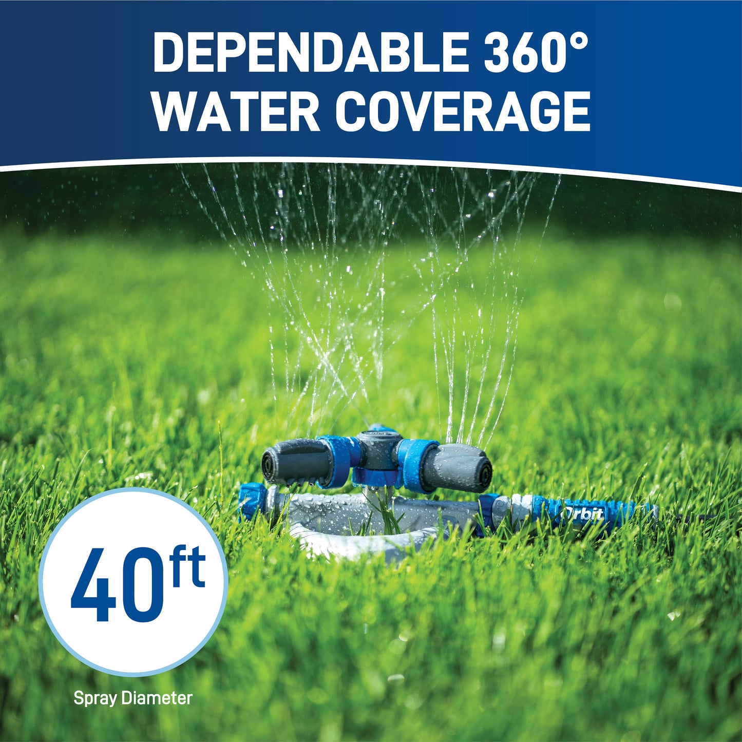 Orbit Elevated 3-Arm Rotating Sprinkler on Base