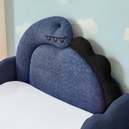 Cute Dinosaur Bed with Guardrail Toddler Frame