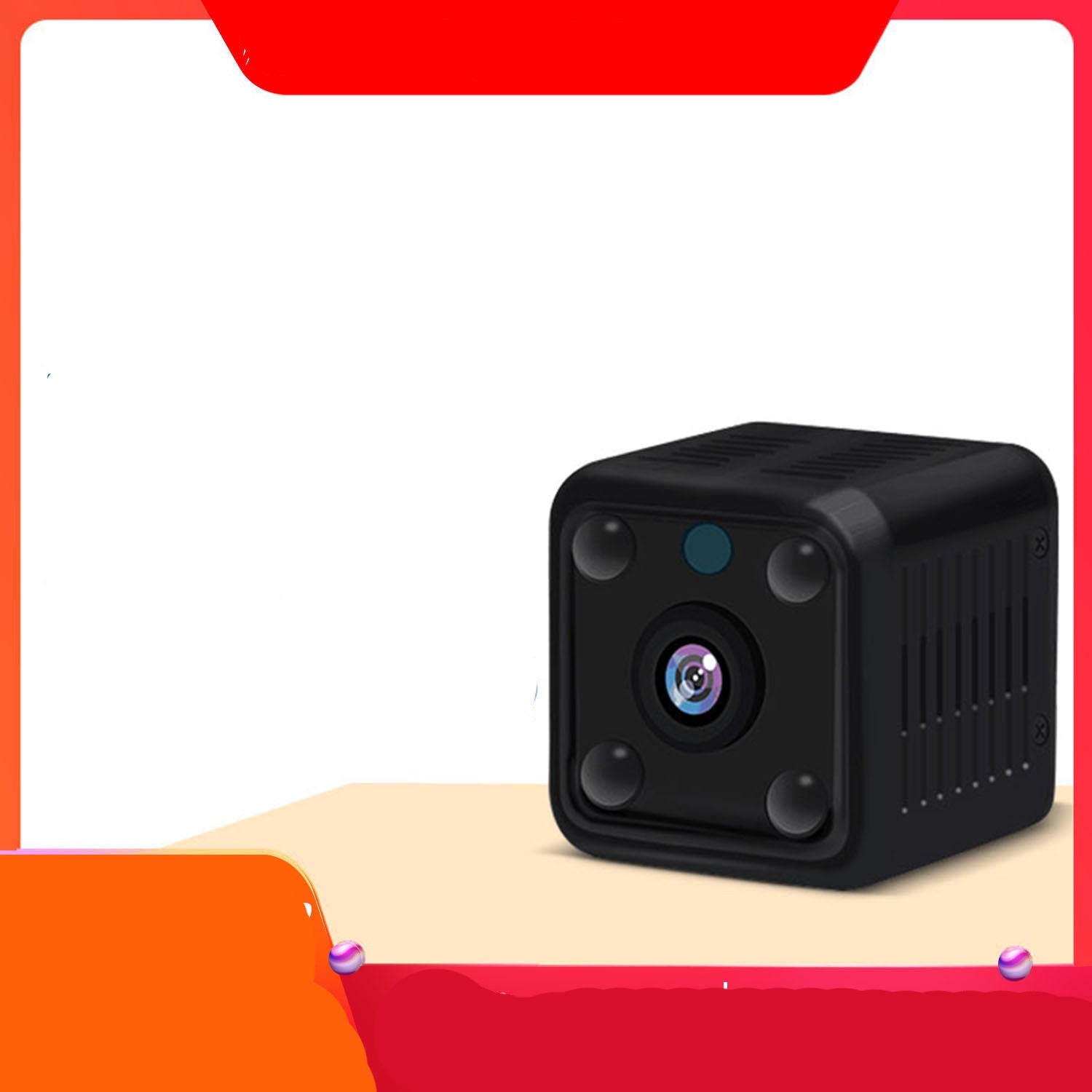 Mini wireless camera in black cube design with front lens and sensor dot on Tampa Home & Garden Store