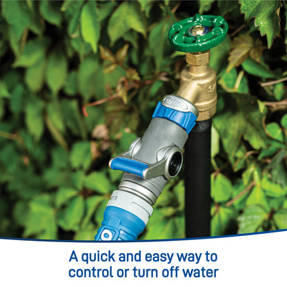 Orbit Elevated Shut-Off Coupling hose end by Orbit Irrigation, green handwheel brass body on Tampa Home & Garden Store